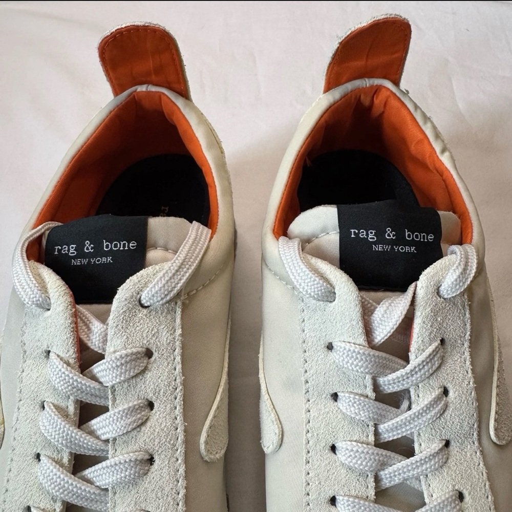 Rag & Bone New York women’s size 6.5 Retro Running sneakers white/orange NWOT